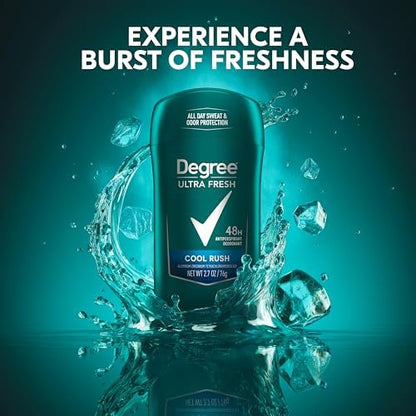 Degree Men Ultra Fresh Antiperspirant Deodorant Stick, Cool Rush, 4 Pack, 2.7 oz Each Avelisse