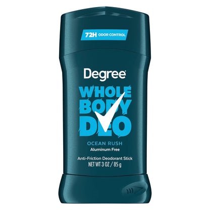 Degree Men Whole Body Deodorant Stick, Ocean Rush Scent, Aluminum Free 72H Odor Protection, 3 oz