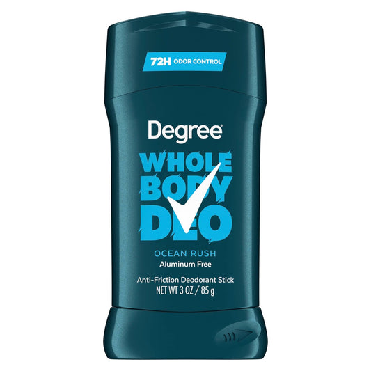 Degree Men Whole Body Deodorant Stick, Ocean Rush Scent, Aluminum Free 72H Odor Protection, 3 oz