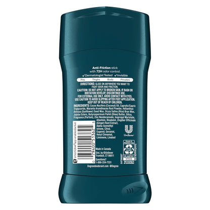 Degree Men Whole Body Deodorant Stick, Ocean Rush Scent, Aluminum Free 72H Odor Protection, 3 oz