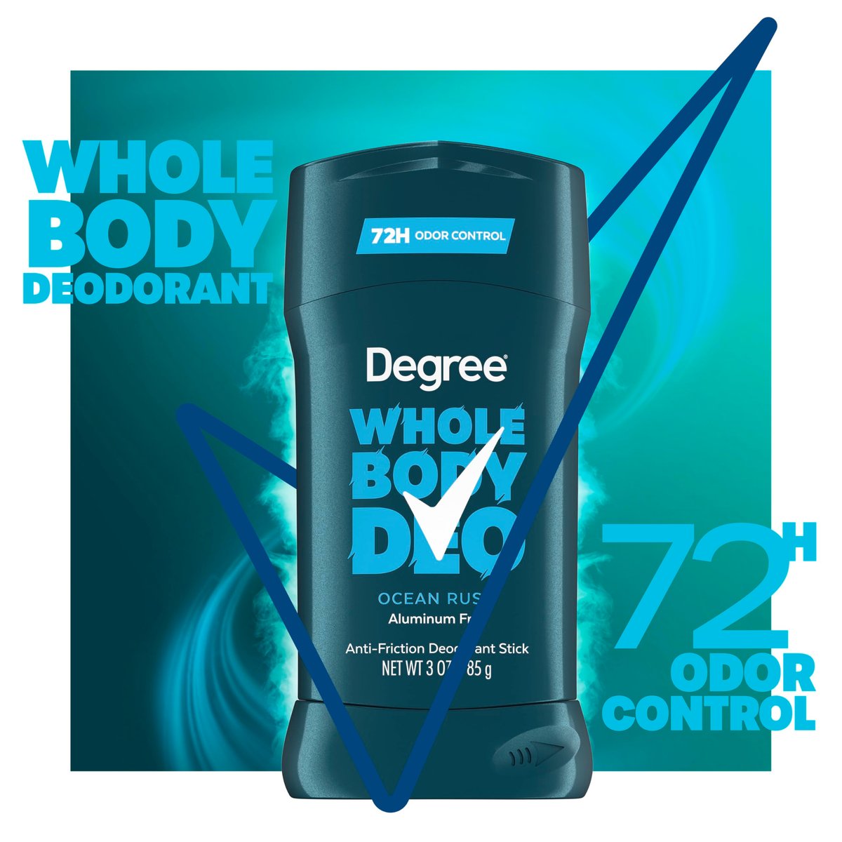 Degree Men Whole Body Deodorant Stick, Ocean Rush Scent, Aluminum Free 72H Odor Protection, 3 oz - görsel 7
