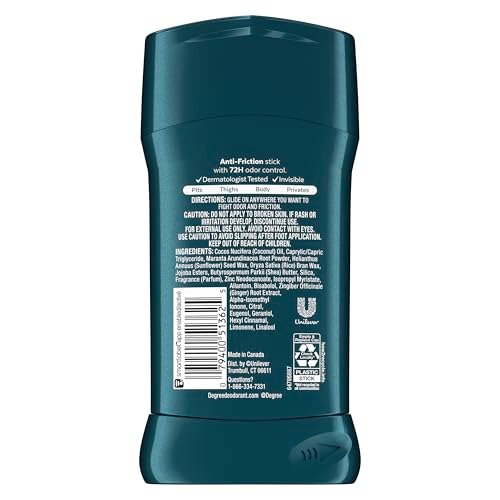 Degree Men Whole Body Deodorant Stick, Ocean Rush Scent, Aluminum Free 72H Odor Protection, 3 oz - görsel 4