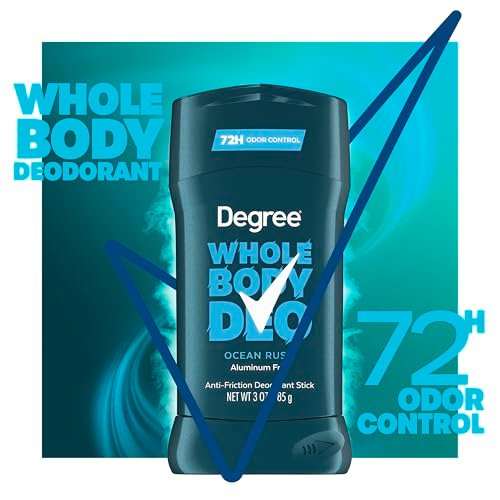 Degree Men Whole Body Deodorant Stick, Ocean Rush Scent, Aluminum Free 72H Odor Protection, 3 oz - görsel 8