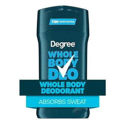 Degree Men Whole Body Deodorant Stick, Ocean Rush Scent, Aluminum Free 72H Odor Protection, 3 oz