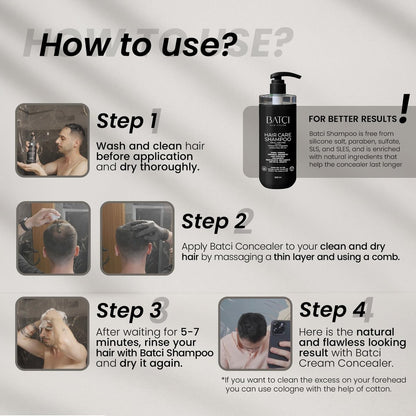 Batci Hair Concealer Cream for Thinning Hair & Bald Spots - Non-Fiber Scalp Concealer Root Touch-Up for Men & Women, Sweat/Water Resistant, One Shade for Black Brown & Grey Hair 1 fl oz (30ml) Avelisse