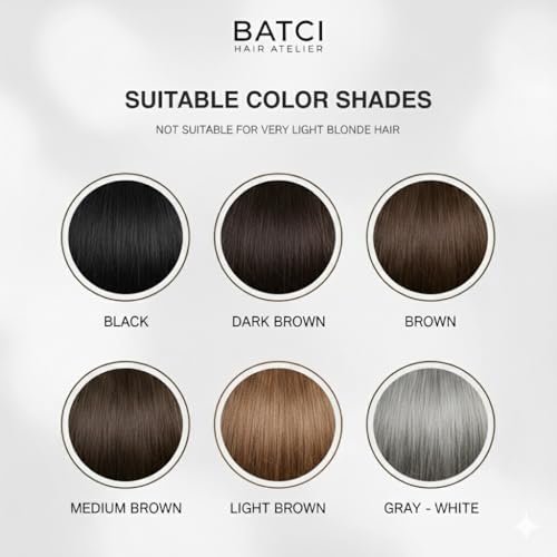 Batci Hair Concealer Cream for Thinning Hair & Bald Spots - Non-Fiber Scalp Concealer Root Touch-Up for Men & Women, Sweat/Water Resistant, One Shade for Black Brown & Grey Hair 1 fl oz (30ml) Avelisse