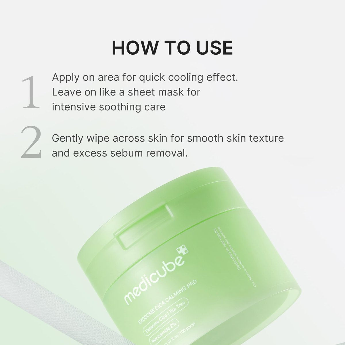 medicube Exosome CICA Tea Tree Calming Toner Pads - 100 Pads for Sensitive Skin, Redness & Breakouts | Low-Irritating Hydrating Korean Skincare Avelisse