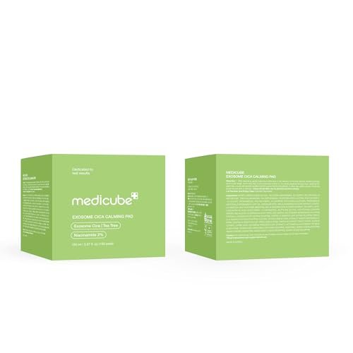 medicube Exosome CICA Tea Tree Calming Toner Pads - 100 Pads for Sensitive Skin, Redness & Breakouts | Low-Irritating Hydrating Korean Skincare Avelisse