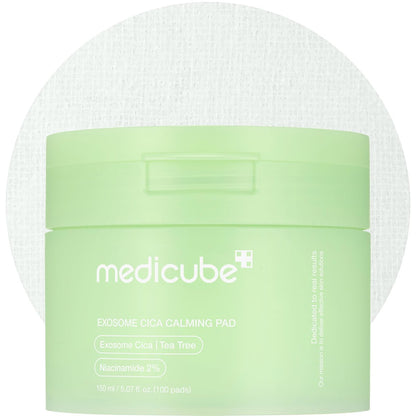 medicube Exosome CICA Tea Tree Calming Toner Pads - 100 Pads for Sensitive Skin, Redness & Breakouts | Low-Irritating Hydrating Korean Skincare Avelisse