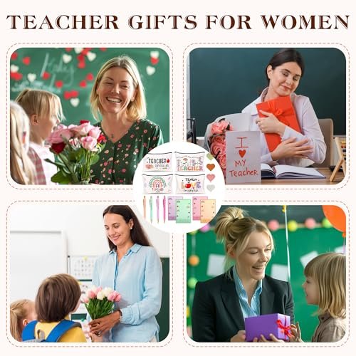 Teacher Appreciation Gifts Bulk (16-Pack) – Survival Kit with Makeup Bags, Bookmarks, Notepad & Pens for Women – Christmas & Valentines Day Gifts Avelisse