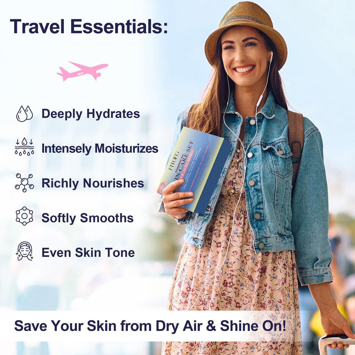 FITOEG Gentle Hydrating Skin Care Set for Teens – Clean Ingredients Daily Facial Skincare Kit, Travel Size Toiletries Essentials for Teenage Girls & Women - görsel 11