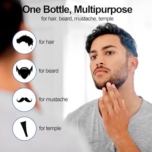 Men's Black Beard Dye - 3 in 1 Hair Dye Shampoo for Gray Hair Coverage | Quick & Easy at Home | Long Lasting 200ML Avelisse