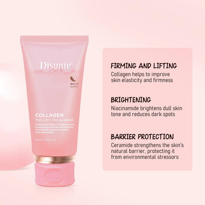 Disunie Collagen Overnight Wrapping Mask with Brush – 3.04 oz Night Peel-off Facial Mask with Ceramide NP & Niacinamide for Glowing, Moisturized, and Firm Skin Avelisse