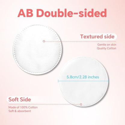 ICOTLE 100% Pure Cotton Round Pads for Face (210 Count) - Lint-Free Makeup Remover Pads, Soft, Absorbent, Hypoallergenic, Multi-Layer Design for Cleansing, Skincare and Nail Polish Removal