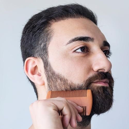 Premium Beard Brush and Comb Set with Mustache Scissors – Natural Boar Bristle & Dual Action Wood Comb for Men's Grooming, Travel Bag Included Avelisse