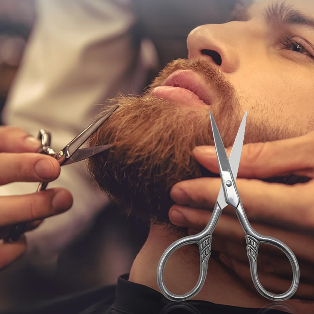 Premium Beard Brush and Comb Set with Mustache Scissors – Natural Boar Bristle & Dual Action Wood Comb for Men's Grooming, Travel Bag Included Avelisse