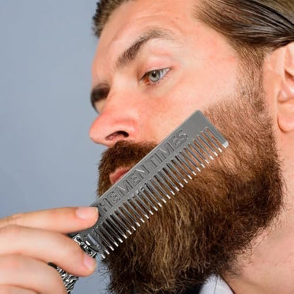 Premium Beard Brush and Comb Set with Mustache Scissors – Natural Boar Bristle & Dual Action Wood Comb for Men's Grooming, Travel Bag Included Avelisse