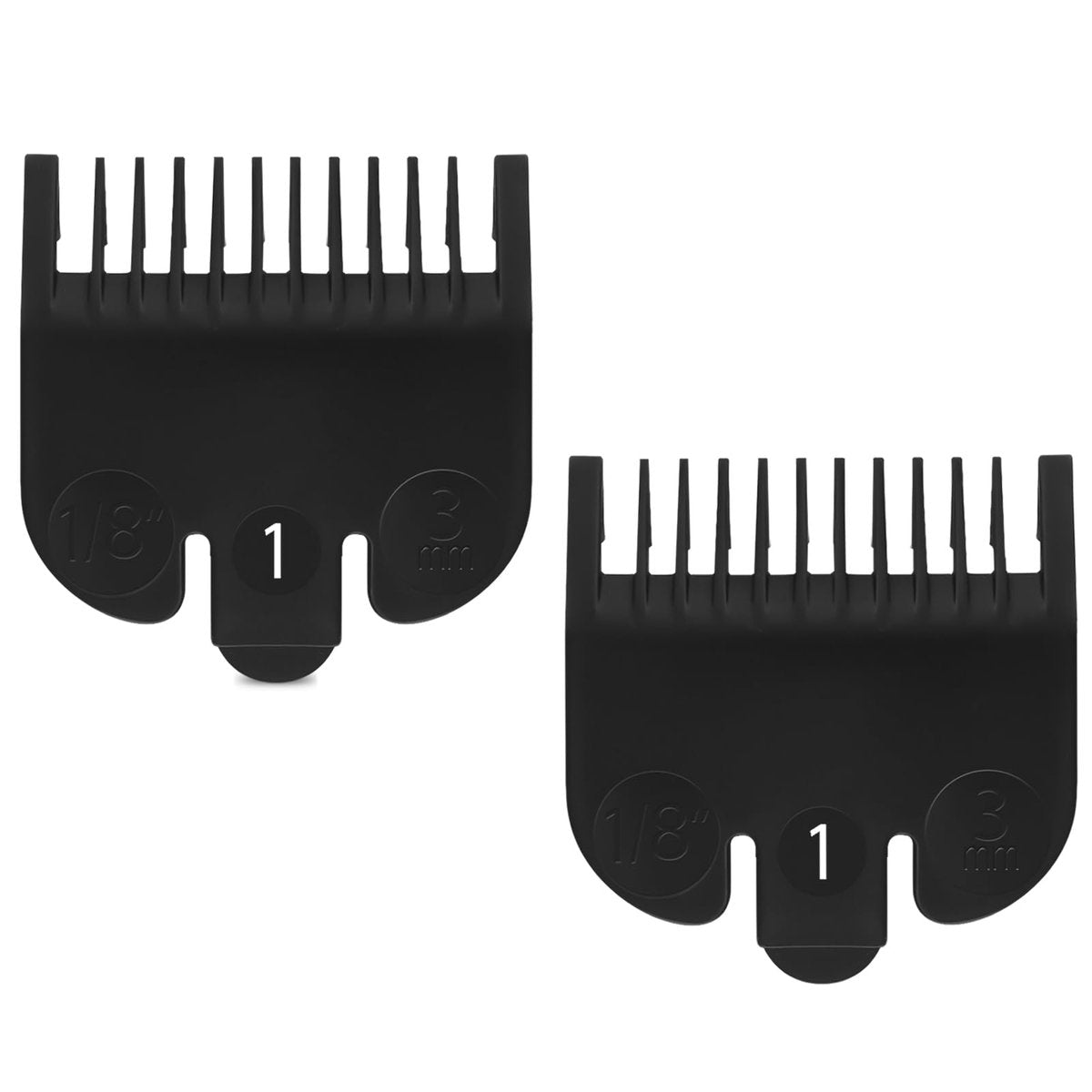 Wahl #1 Guide Comb Attachment 1/8" (3.0 mm) - Professional Clipper Guard Replacement for Wahl, Trimmer Guards Set, Hair Cutting Guard Attachment 3114-001, Black (2 Pack) - görsel 1