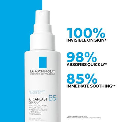 La Roche-Posay Cicaplast B5 Spray - Hydrating Face Mist with Vitamin B5 & Madecassoside for Skin Barrier Repair, 3.38 Fl Oz Avelisse