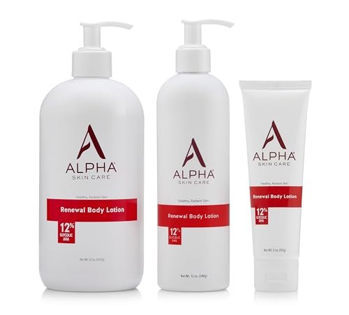 Alpha Skin Care Revitalizing Body Lotion with 12% Glycolic AHA - Hydrating & Exfoliating Daily Moisturizer for Soft, Smooth Skin - Anti-Aging Travel Size, 3 Oz Avelisse