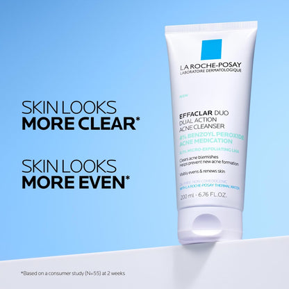 La Roche-Posay Effaclar Dual Acne Face Wash with 4% Benzoyl Peroxide & LHA Exfoliant, Acne Treatment, 6.76 Fl Oz Avelisse