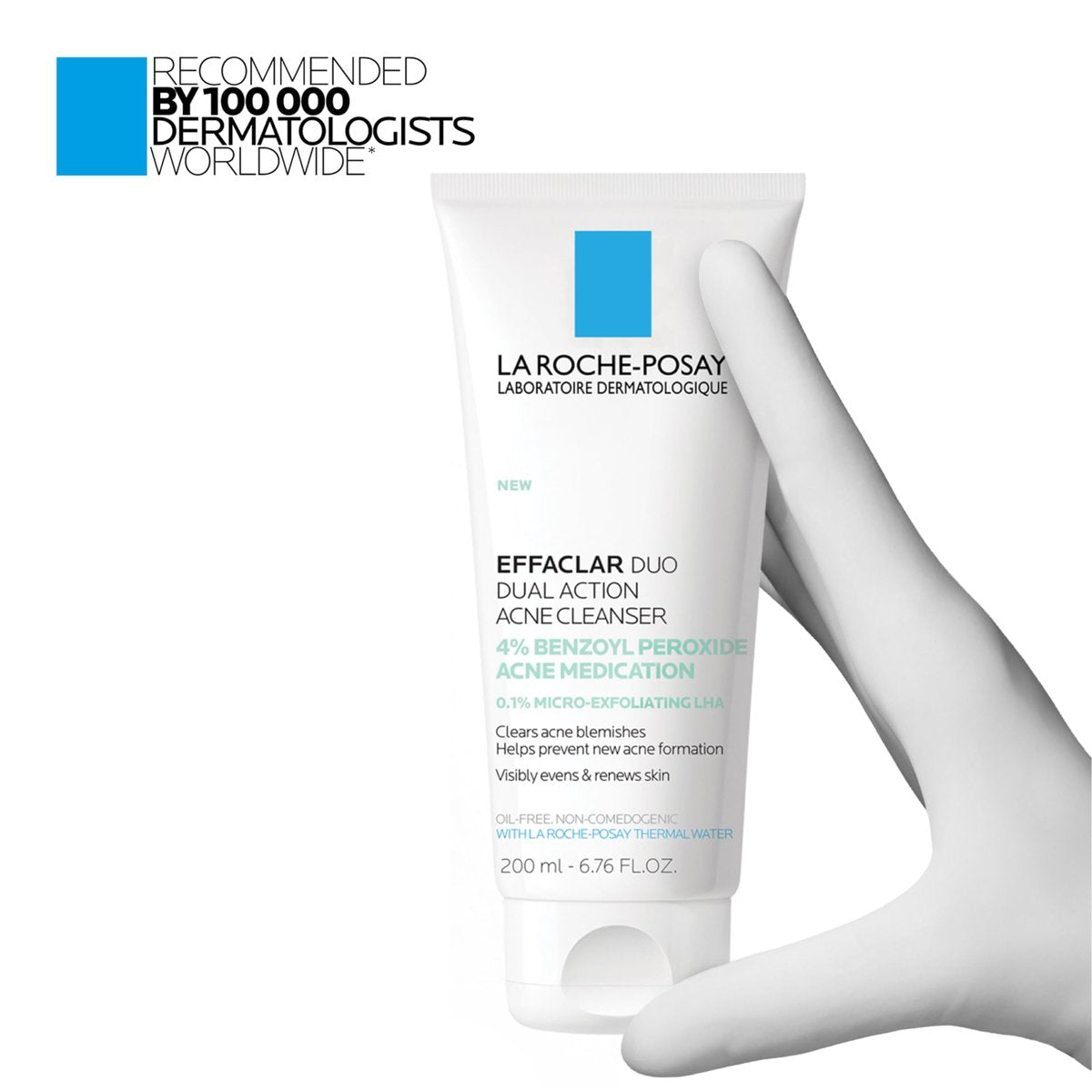 La Roche-Posay Effaclar Dual Acne Face Wash with 4% Benzoyl Peroxide & LHA Exfoliant, Acne Treatment, 6.76 Fl Oz Avelisse