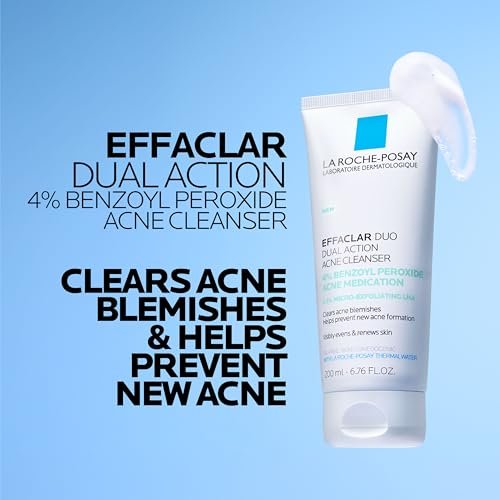 La Roche-Posay Effaclar Dual Acne Face Wash with 4% Benzoyl Peroxide & LHA Exfoliant, Acne Treatment, 6.76 Fl Oz Avelisse