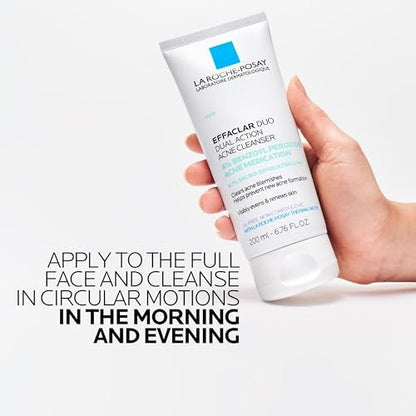 La Roche-Posay Effaclar Dual Acne Face Wash with 4% Benzoyl Peroxide & LHA Exfoliant, Acne Treatment, 6.76 Fl Oz Avelisse
