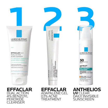 La Roche-Posay Effaclar Dual Acne Face Wash with 4% Benzoyl Peroxide & LHA Exfoliant, Acne Treatment, 6.76 Fl Oz Avelisse
