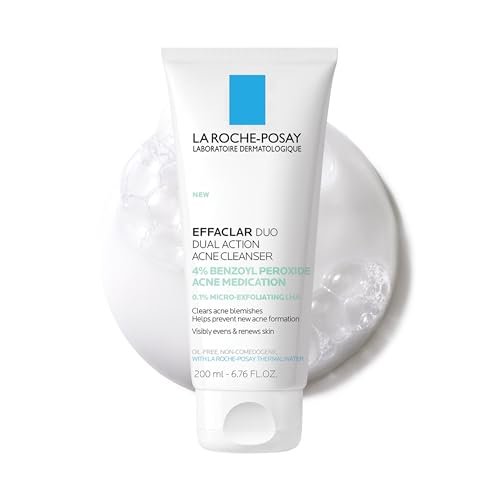 La Roche-Posay Effaclar Dual Acne Face Wash with 4% Benzoyl Peroxide & LHA Exfoliant, Acne Treatment, 6.76 Fl Oz Avelisse