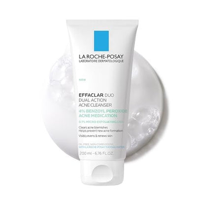 La Roche-Posay Effaclar Dual Acne Face Wash with 4% Benzoyl Peroxide & LHA Exfoliant, Acne Treatment, 6.76 Fl Oz Avelisse