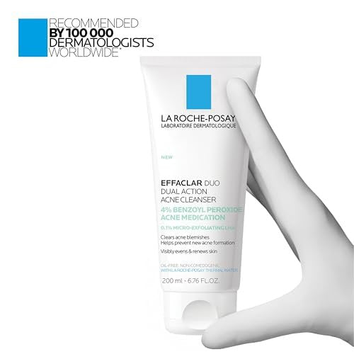 La Roche-Posay Effaclar Dual Acne Face Wash with 4% Benzoyl Peroxide & LHA Exfoliant, Acne Treatment, 6.76 Fl Oz Avelisse