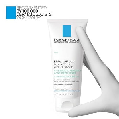La Roche-Posay Effaclar Dual Acne Face Wash with 4% Benzoyl Peroxide & LHA Exfoliant, Acne Treatment, 6.76 Fl Oz Avelisse
