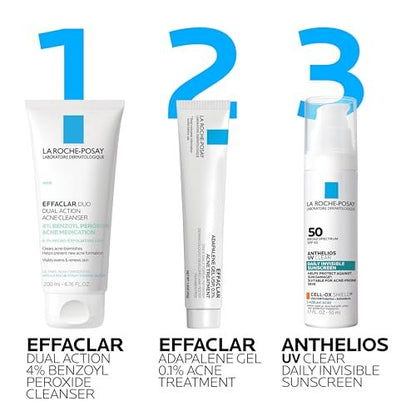 La Roche-Posay Effaclar Dual Acne Face Wash with 4% Benzoyl Peroxide & LHA Exfoliant, Acne Treatment, 6.76 Fl Oz Avelisse
