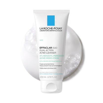 La Roche-Posay Effaclar Dual Acne Face Wash with 4% Benzoyl Peroxide & LHA Exfoliant, Acne Treatment, 6.76 Fl Oz Avelisse