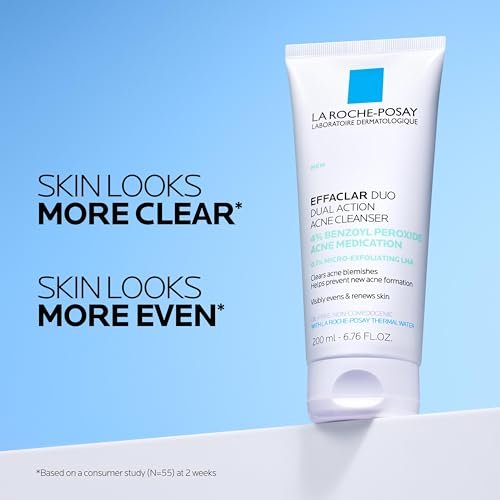 La Roche-Posay Effaclar Dual Acne Face Wash with 4% Benzoyl Peroxide & LHA Exfoliant, Acne Treatment, 6.76 Fl Oz Avelisse