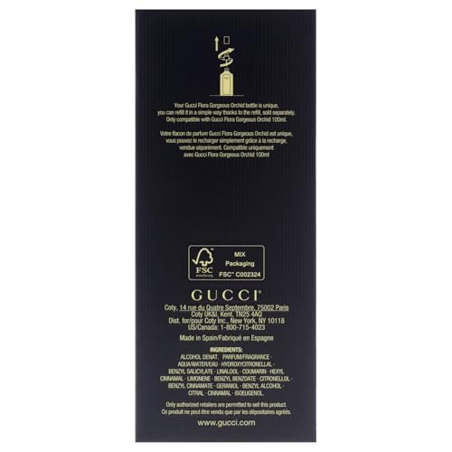 Gucci Flora Gorgeous Orchid Eau de Parfum for Women - 3.3 oz Refillable Spray Avelisse