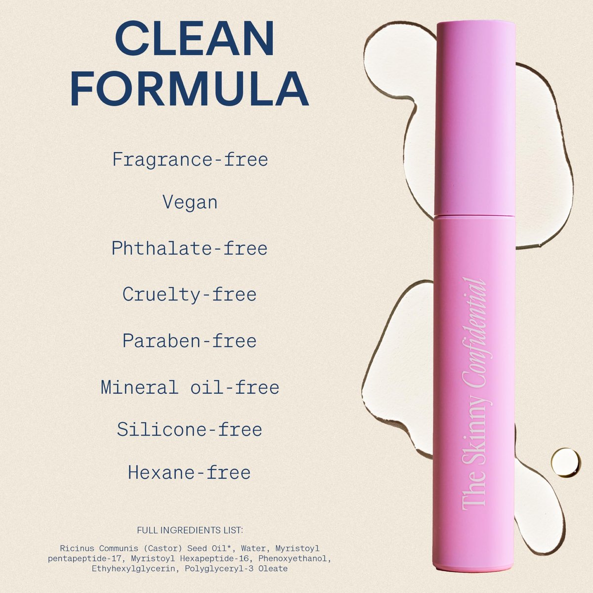 The Skinny Confidential Brow Peptide Eyebrow & Eyelash Styling Serum – All Day Hold, Lightweight & Non-Greasy Brow & Lash Serum (1 Fl Oz) Avelisse