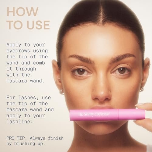 The Skinny Confidential Brow Peptide Eyebrow & Eyelash Styling Serum – All Day Hold, Lightweight & Non-Greasy Brow & Lash Serum (1 Fl Oz) Avelisse