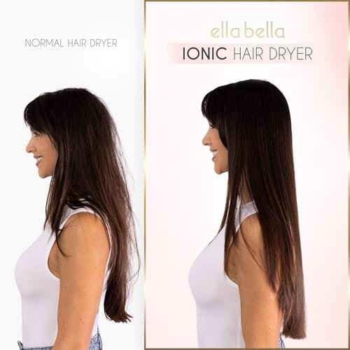 ELLA BELLA Professional Ionic Hair Dryer - Foldable Travel Blow Dryer with Negative Ions, Intelligent Heat Control, Lightweight & Low Noise Avelisse