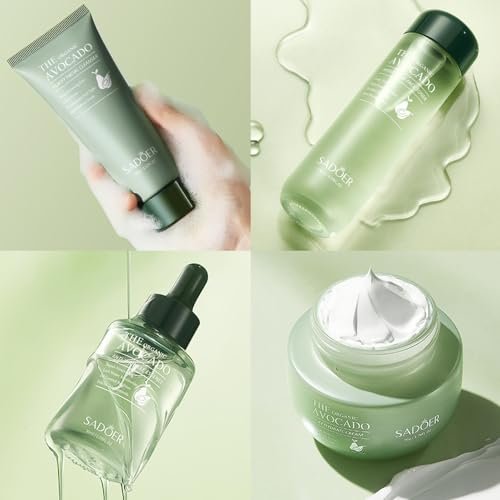 7pcs Avocado Skincare Kit - Hydrating & Anti-Aging Facial Set for Women & Teen Girls Avelisse