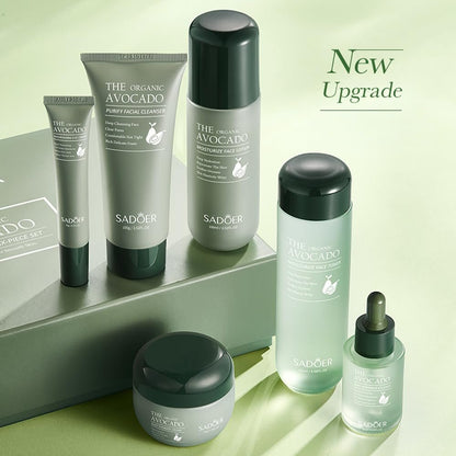 7pcs Avocado Skincare Kit - Hydrating & Anti-Aging Facial Set for Women & Teen Girls Avelisse