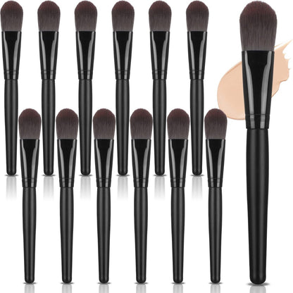 Teenyyou 12-Piece Flat Foundation Brush Set – Soft Nylon Bristles, Wooden Handle Makeup Brushes for Liquid, Cream & Powder Foundation Avelisse
