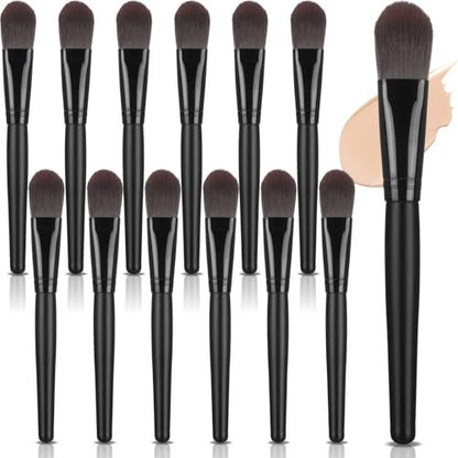Teenyyou 12-Piece Flat Foundation Brush Set – Soft Nylon Bristles, Wooden Handle Makeup Brushes for Liquid, Cream & Powder Foundation Avelisse