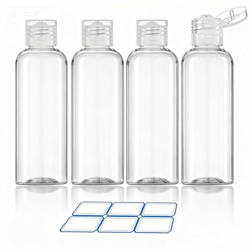 DTDNZKN 4 Pack 3.4 oz (100ml) TSA Approved Travel Bottles - Leak Proof Plastic Travel Essentials with Labels - görsel 2