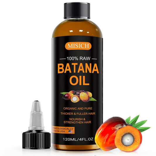 MISICH Raw Batana Oil - 100% Natural Organic Hair Growth Oil for Men & Women, Sourced from Honduras, Pure Unrefined, Enhances Thickness, Prevents Hair Loss, 4 Oz