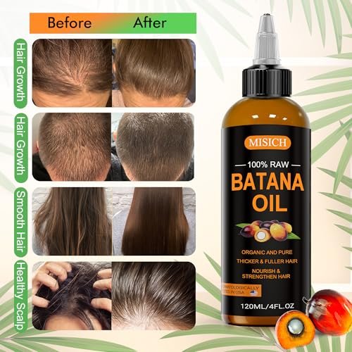 MISICH Raw Batana Oil - 100% Natural Organic Hair Growth Oil for Men & Women, Sourced from Honduras, Pure Unrefined, Enhances Thickness, Prevents Hair Loss, 4 Oz - görsel 8