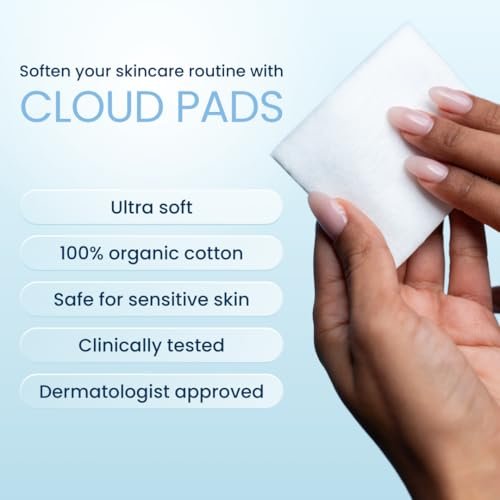 Clean Skin Club Cloud Pads – Ultra-Soft & Thick 100% Organic Cotton Face Pads, Dermatologist-Approved Makeup Remover & Toner Applicator, Sensitive-Skin Safe, 60 Count - görsel 4