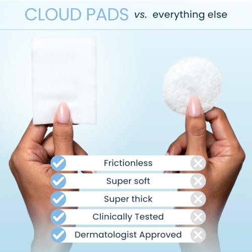 Clean Skin Club Cloud Pads – Ultra-Soft & Thick 100% Organic Cotton Face Pads, Dermatologist-Approved Makeup Remover & Toner Applicator, Sensitive-Skin Safe, 60 Count - görsel 8