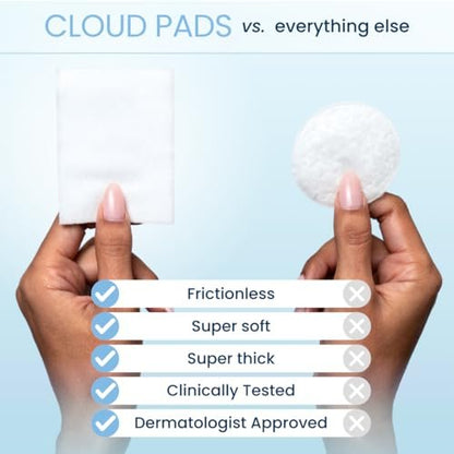 Clean Skin Club Cloud Pads – Ultra-Soft & Thick 100% Organic Cotton Face Pads, Dermatologist-Approved Makeup Remover & Toner Applicator, Sensitive-Skin Safe, 60 Count